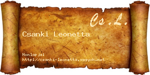 Csanki Leonetta névjegykártya